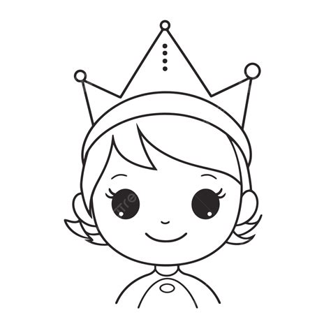 princess face  crown coloring page vector illustration zprzak outline sketch drawing