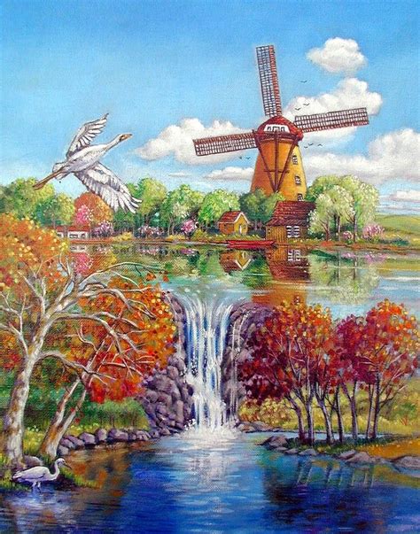Old Dutch Windmill By John Lautermilch Windmill Art