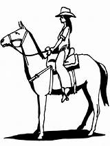 Coloring Pages Cowgirl Horses Recommended sketch template