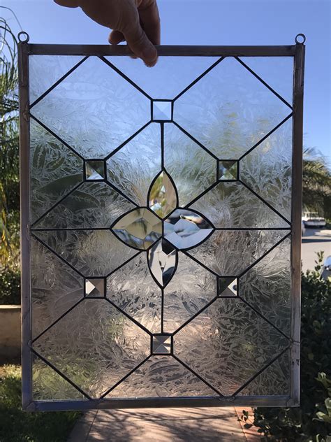 ventura leaded beveled leaded stained glass window panel