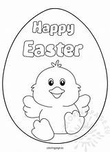 Easter Chick Coloring Happy Colouring Pages Chicken Cute Sheet Line Popular sketch template