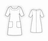 Dress Simple Pattern Drawing Sewing Lekala Thornberry Technical Patterns Paintingvalley sketch template