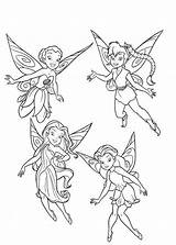 Fairies Coloring Pages Disney Printable Kids sketch template