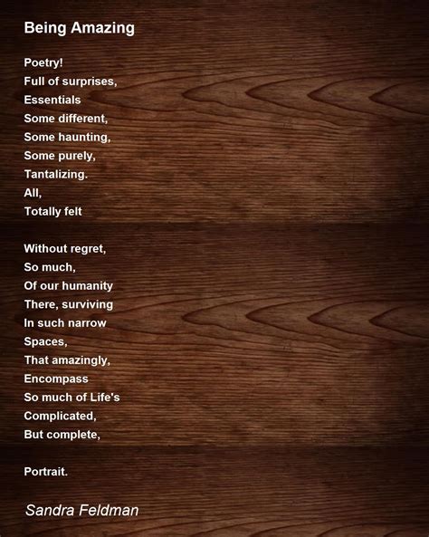 amazing  amazing poem  sandra feldman