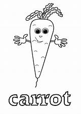 Carrot Coloring Pages Carrots Printable Cartoon Vegetables Worksheets English Vegetable Kids Corn Veggies Fruits Ms Song A4 Cucumber Potato Books sketch template