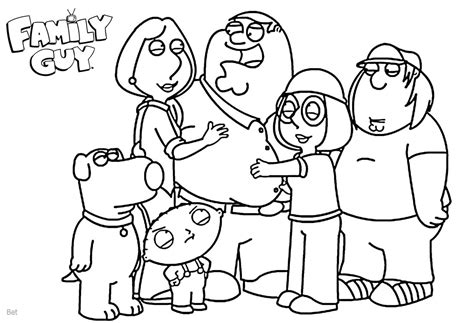 family guy coloring pages family members  printable coloring pages