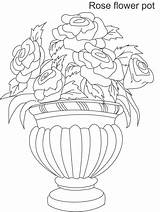 Vase Flower Coloring Roses Pot Drawing Flowers Beautiful Kids Drawings Pencil Pots Plant Getdrawings Draw Para Colorear Dibujos Floreros sketch template