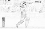 Tendulkar Sachin Drawings Cricket Sketch Choose Board Nice sketch template