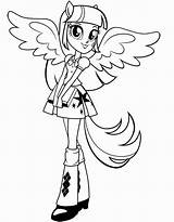 Equestria Coloring Pages Pony Girls Little Girl sketch template