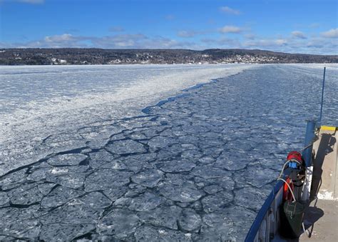 open water madeline island watches worries  winter climate shifts minnesota public radio news