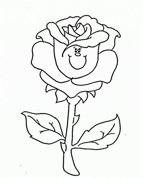 lihat sketsa gambar bunga mawar sederhana mewarna