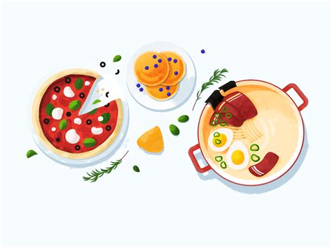food illustration  katarzyna dziadus  netguru  dribbble