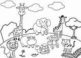 Zoo Cage Coloring Pages Cute Animals Cartoon Animal Drawing Template sketch template