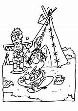 Teepee Indian Coloring sketch template