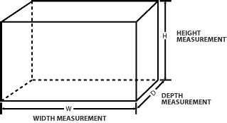 graphically represent width height  depth dimensions