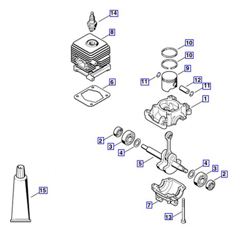 stihl bg  blower bg parts diagram crankcase cylinder