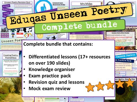 eduqas unseen poetry teaching resources