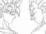Goku Lineart Coloring sketch template