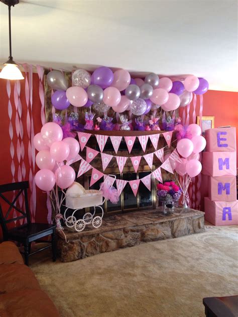 pink  purple baby shower purple baby shower decorations baby shower