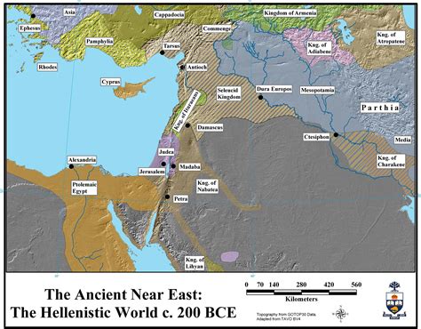 map kingdoms  regions   hellenistic levant  mesopotamia