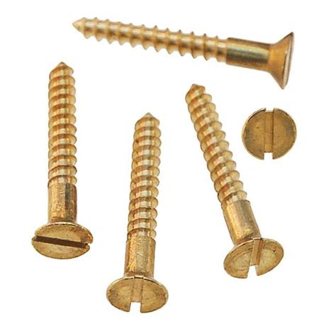 Midwest Fasteners 7 Slotted Solid Brass Flat Head Wood Screws 100ct