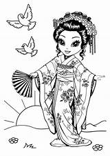 Japoneses Geisha Japonesa Married Bonitinhos Bonecas Quadros Bonequinhas Kokeshi Pinturas Animados sketch template