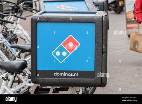 dominos pizza bicycle  amsterdam  netherlands    stock photo alamy