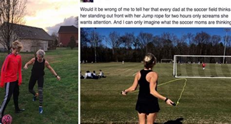 Mom Jumps Rope While Son Plays Soccer When A Stranger Snaps Photo To