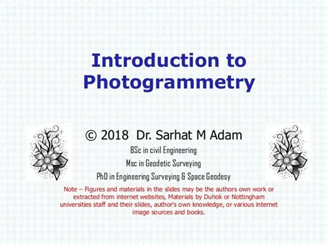 lecture introduction  photogrammetry