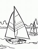 Coloring Water Pages Sailboat Sail Printable Sailing Color Print Kids Comments Adult sketch template