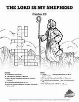 Psalm Shepherd Psalms Crossword Sheep Printables Each Sharefaith Childrens sketch template