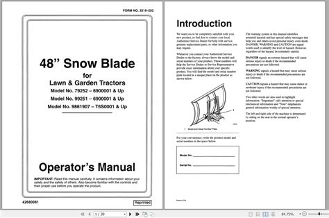 holland lawn garden tractor   snow blade om  operators manual