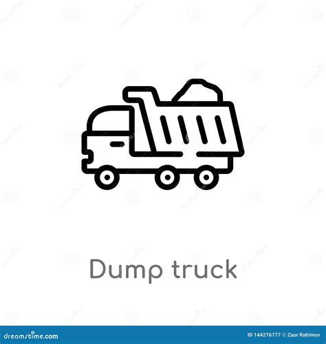 outline dump truck vector icon isolated black simple  element
