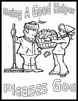 Coloring Good Being Pages Sheets Helpers Church Worker God Helper Sheet Children Bible Pleases Gems Treasure 29th Restored August Childrens sketch template