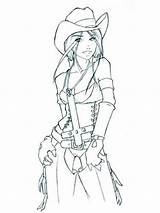 Cowgirl Coloring Pages Printable Color Girls Girl Recommended sketch template