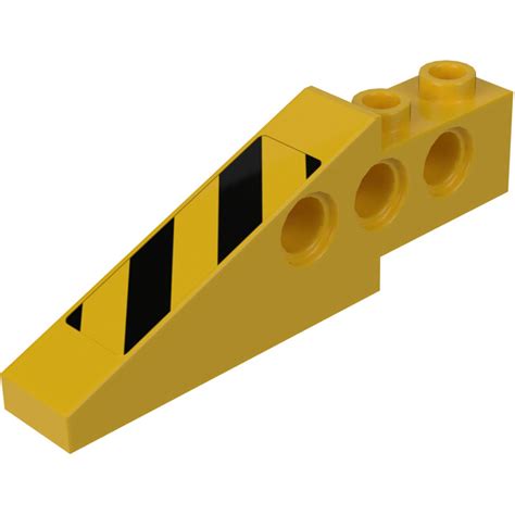 lego technic brick wing 1 x 6 x 1 67 with black and yellow danger