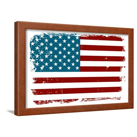 vintage american flag framed print wall art by alisa foytik walmart
