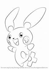 Plusle Pokemon Mewarn11 Bipedal sketch template