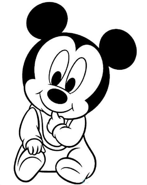 baby mickey mouse coloring pages educative printable