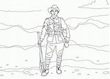 Coloring Pages Soldier Armed Sailor Forces Ww1 Marine Related sketch template