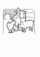 Coloring Pages Farmer Barnyard Farm Barn Animals Popular Library Clipart sketch template