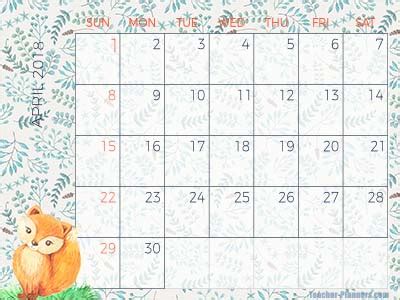printable calendar april  monthly calendar blank ideal  planning