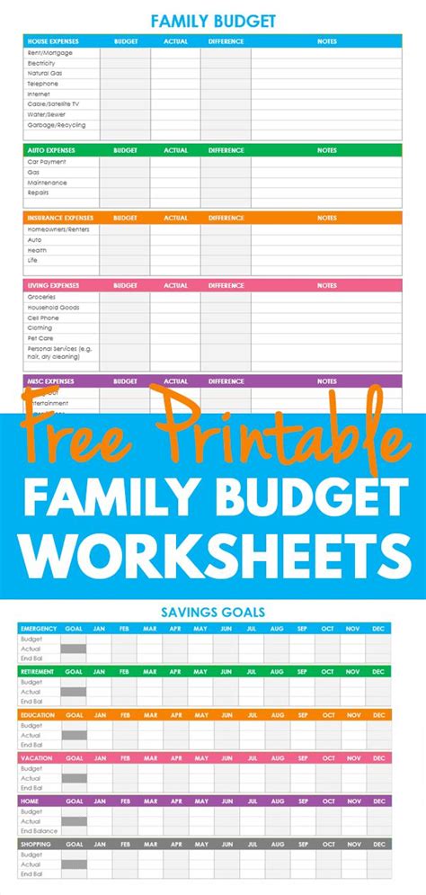 printable family budget worksheets family budget worksheet