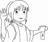 Coloring Chihiro Spirited Away Citta Incantata La Ghibli Studio Goodbye Disegni Copyright Print sketch template