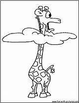 Coloring Pages Giraffe Cute Cartoon Funny Printable Colouring Baby Giraffes Color Fun Popular Coloringhome sketch template