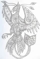 Coloring Pages Phoenix Adult Steampunk Printable Mandala Adults Colouring Fenice Books Coloriage Para Kleuren Google Colorare Book Animal Da Abstract sketch template