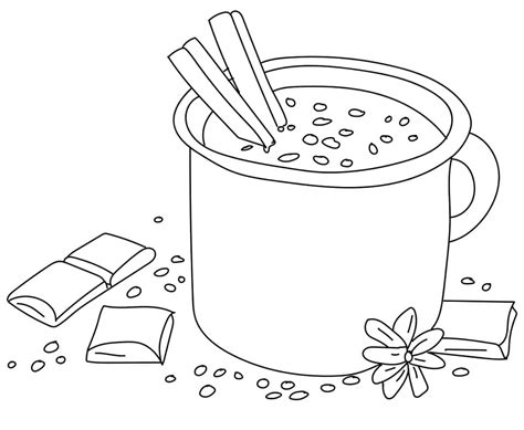 making hot chocolate coloring page  printable coloring pages  kids