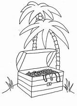 Coloring Treasure Island Chest Tropical Pages Opened Digging Boy Young Kids Color Comments Coloringhome sketch template
