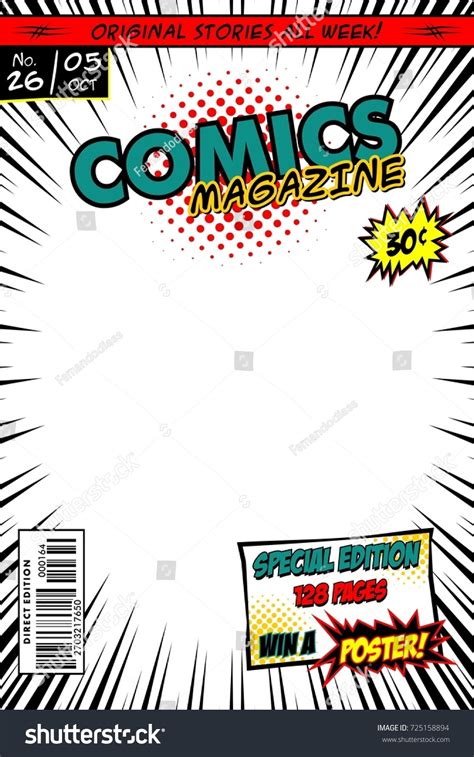comic book cover template free comic book cover template vector