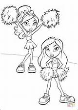 Pom Coloring Pages Poms Printable Cheerleading Silhouettes Using sketch template